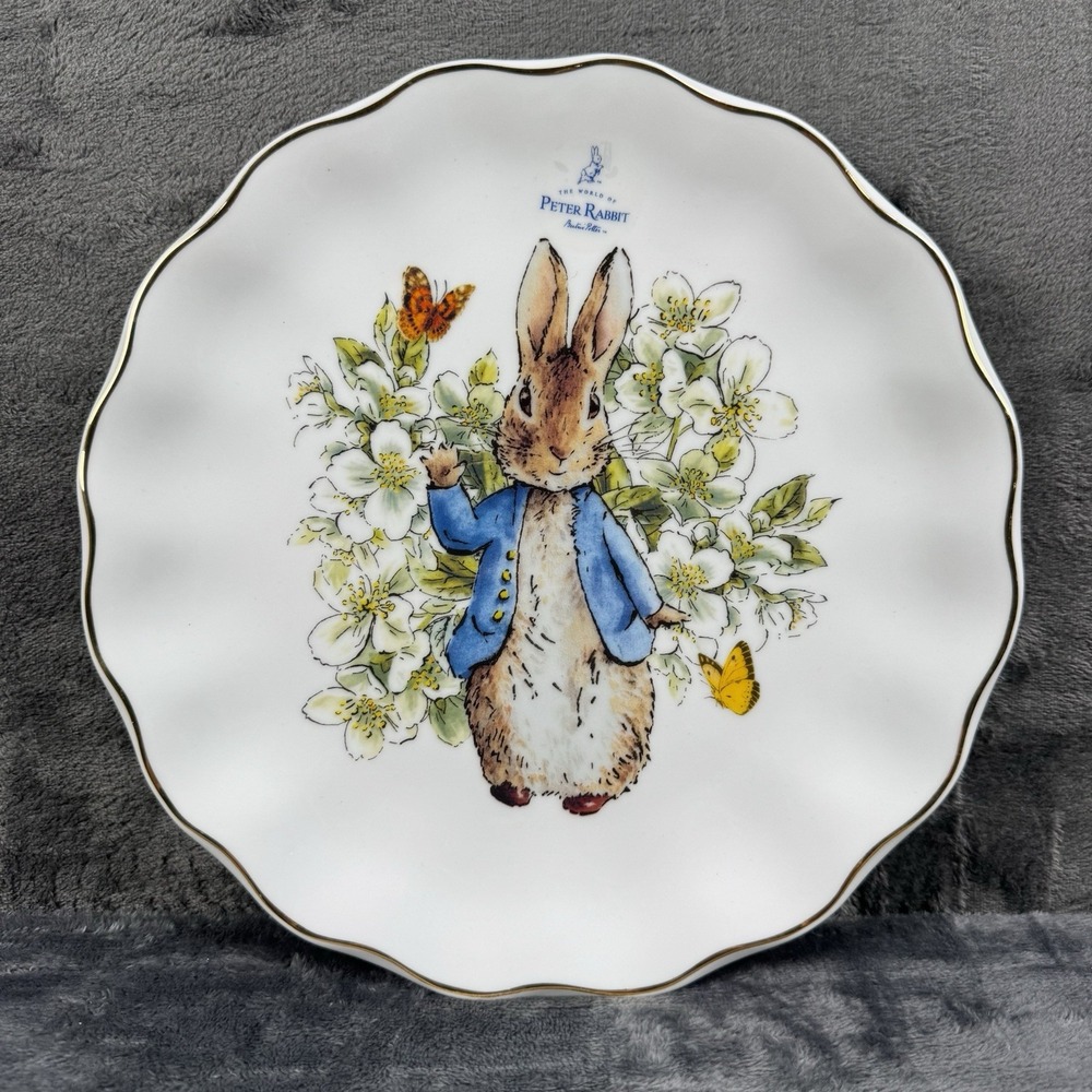 Zrike Beatrix Potter Peter Rabbit Garden 10.5 Dinner Plate Gold Trim Porcelain